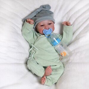 Realistic Reborn Dolls Newborn Baby Boy Vinyl Silicone Lifelike Bebe Xmas Gift